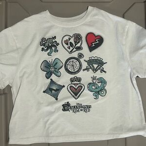 Disney Descendants White Graphic Crop Tee
